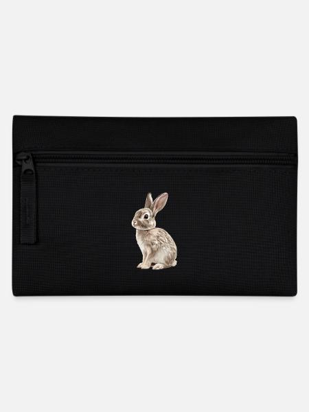 Hasen Hase - Federtasche - Schwarz