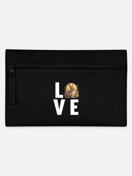 Hasen Hase - Federtasche - Schwarz