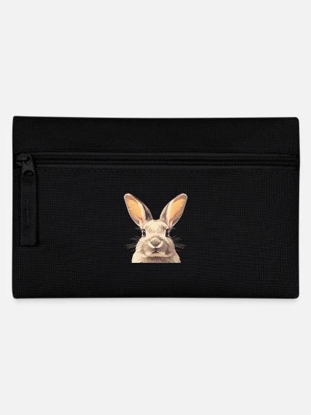Hasen Hase - Federtasche - Schwarz