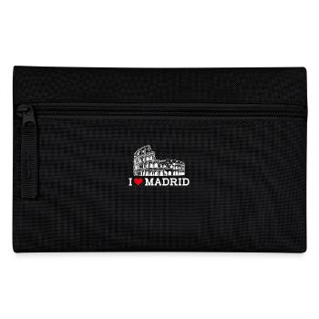 I Love Madrid Colosseum Cool Spain Heart Flag Pun - Pencil Case - black - Front