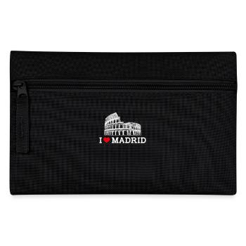 I Love Madrid Colosseum Spain Lover Heart Flag Pun - Pencil Case - black - Front