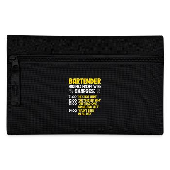 Bartender hides from the woman - Pencil Case - black - Front