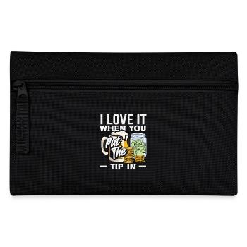 Ich Liebe Es Wenn Du Trinkgeld Gibst Bartender - Federtasche - Schwarz - Vorne