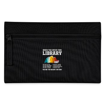 Library Book Bookworm Reading Bookworm - Pencil Case - black - Front