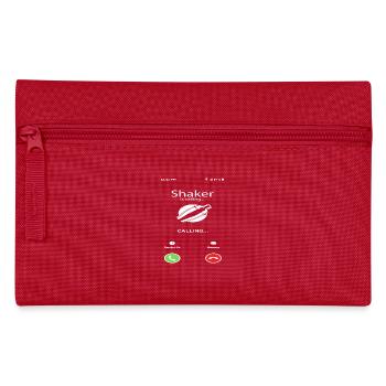 Shaker appelle un drôle de barman en disant - Trousse - rouge - Devant