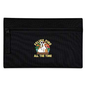 Relaxed Cat Getaway on the Beach Feline Fine - Pencil Case - black - Front