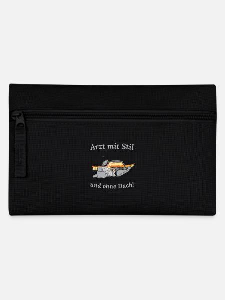 Arzt und Cabrio Fahrer cooler Spruch Cabriolet - Federtasche - Schwarz
