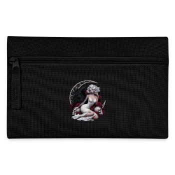 Dark Angel with Roses and Skull - Pencil Case - black - Front