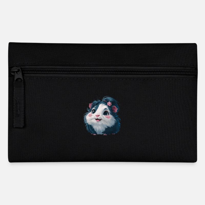 Mignon cochon d’Inde avec une fleur dans ses cheveux pour - Trousse - noir