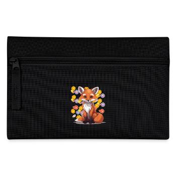 Fuchs Füchse Blumen Blume Kinder Kind - Federtasche - Schwarz - Vorne
