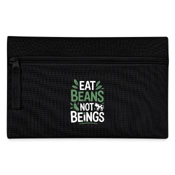Eat Beans Not Beings Tiere Bohnen Vegetarier Vegan - Federtasche - Schwarz - Vorne