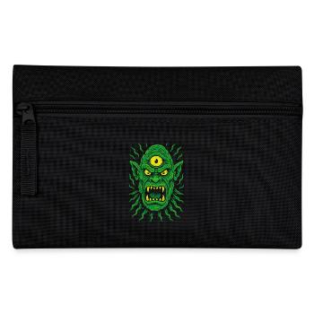 Three-Eyed Neon Orc Cyclops with Monster Eyes - Pencil Case - black - Front