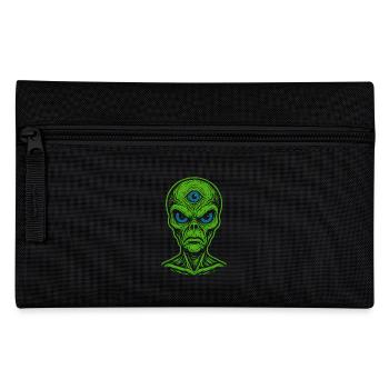 Three-eyed alien in neon look - Pencil Case - black - Front