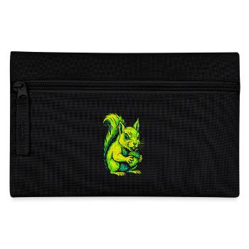 Écureuil néon en colère avec noix - Trousse - noir - Devant