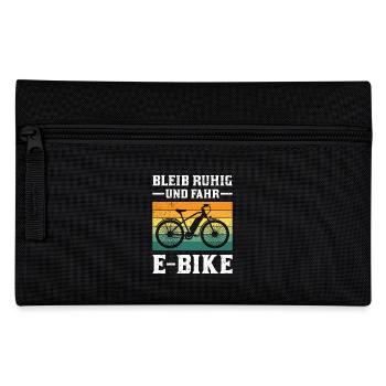 E-Bike Fahrer BLEIB RUHIG UND FAHR E-BIKE Lustiges - Federtasche - Schwarz - Vorne