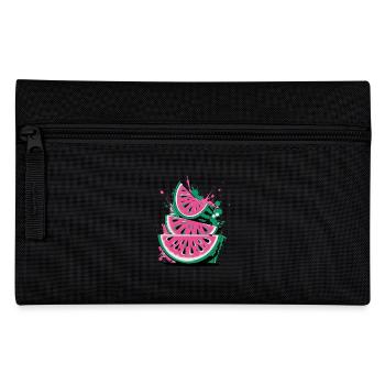 Frische Wassermelonen Sommer Motiv mit Spritzern - Federtasche - Schwarz - Vorne