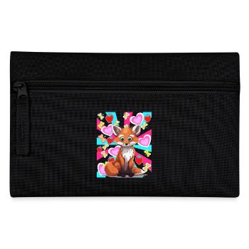 Rétro été renard habitant de la forêt fraises des années 80 - Trousse - noir - Devant
