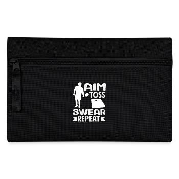 Cornhole Lover Throwing Swearing Repeat - Pencil Case - black - Front