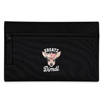 Ersatz Dirndl Blumenkranz Hirschkopf Illustration - Federtasche - Schwarz - Vorne