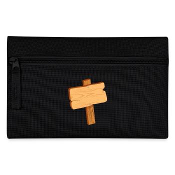 Panneau rustique en aspect bois sans texte - Trousse - noir - Devant