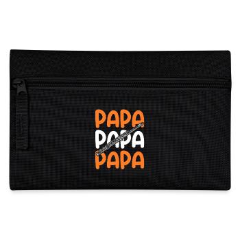 Flute player dad father flute - Pencil Case - black - Front
