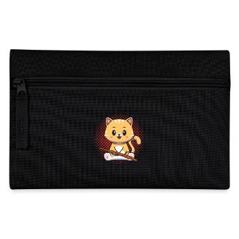 Flutist Cat Cat Flute - Pencil Case - black - Front