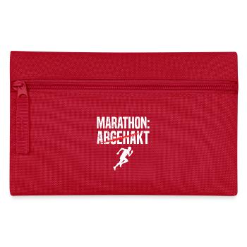 Läufer MARATHON ABGEHAKT Laufen Lustiges - Federtasche - Rot - Vorne