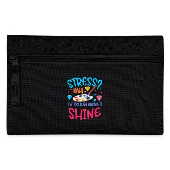 Diamond Painting Artist Stress Too Busy Shine - Pencil Case - black - Front