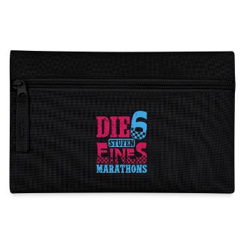 Läufer DIE 6 STUFEN EINES MARATHONS Laufen Lustig - Federtasche - Schwarz - Vorne