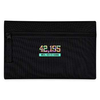 Läufer 42.195 WEIL ICH ES KANN Laufen Lustiges - Federtasche - Schwarz - Vorne