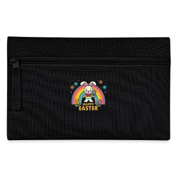Retro Osterhase Regenbogen Ästhetik Ostern - Federtasche - Schwarz - Vorne