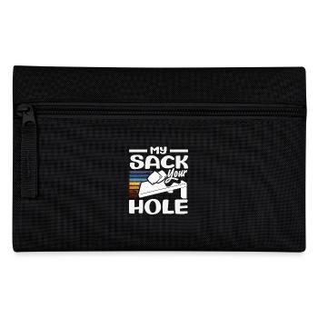 Cornhole Spieler Mein Sack Dein Loch - Federtasche - Schwarz - Vorne