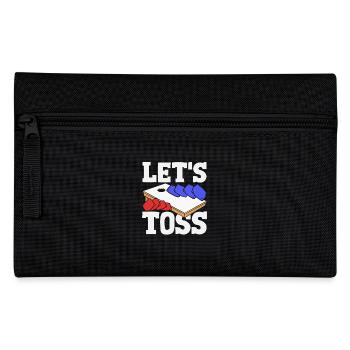 Cornhole Player Let's Toss Fun Game - Pencil Case - black - Front