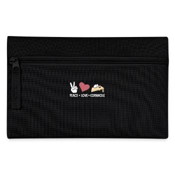 Frieden Liebe Cornhole Spieler - Federtasche - Schwarz - Vorne