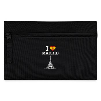 I Love Madrid Cool Eiffel Tower Spain Humor Flag - Pencil Case - black - Front