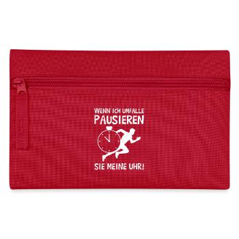Läufer WENN ICH UMFALLE PAUSIEREN SIE UHR Lustig - Federtasche - Rot - Vorne