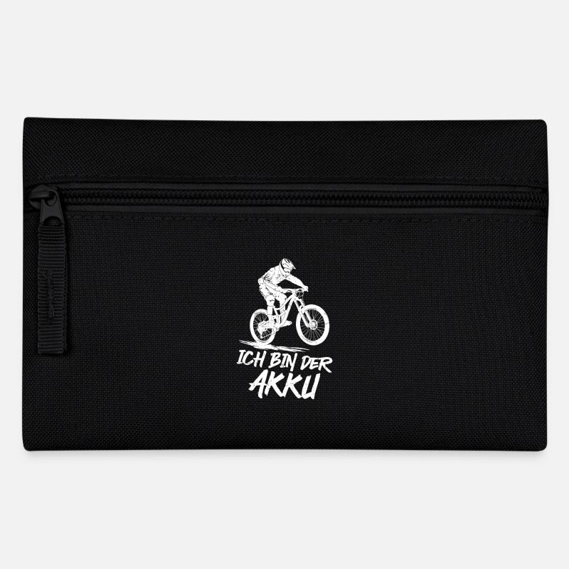 Radfahrer ICH BIN DER AKKU Radeln Lustiges - Federtasche - Schwarz