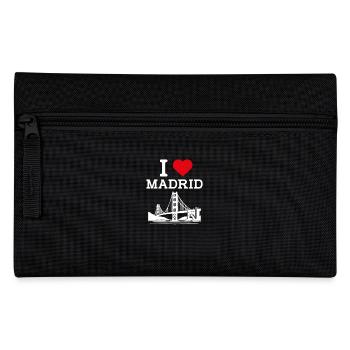 I Love Madrid Heart Flag Spain Golden Gate Bridge - Pencil Case - black - Front