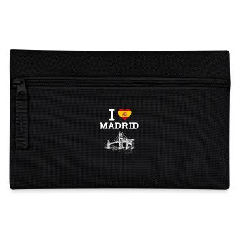 I Love Madrid Spain Lover Golden Gate Bridge Flag - Pencil Case - black - Front