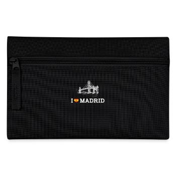I Love Madrid Spain Heart Flag Golden Gate Bridge - Pencil Case - black - Front