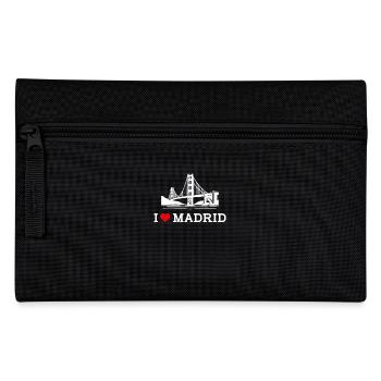 I Love Madrid Heart Flag Golden Gate Bridge Spain - Pencil Case - black - Front