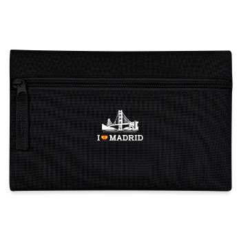 I Love Madrid Lover Spain Heart Flag Golden Bridge - Pencil Case - black - Front