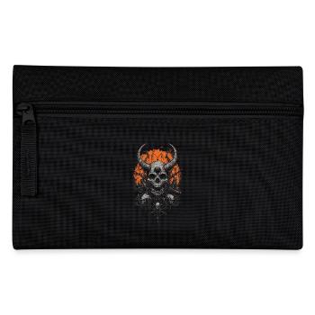 Demon Skull with Horns & Weapons - Pencil Case - black - Front