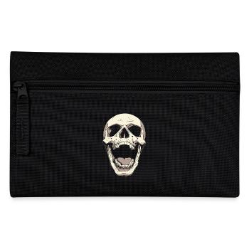 Schreiender Totenkopf mit Zunge – Dark Art - Federtasche - Schwarz - Vorne