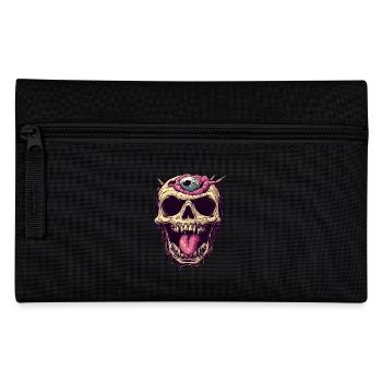 Disgusting Zombie Skull with Eye and Tongue - Pencil Case - black - Front