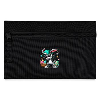 Stylish bunny with Easter basket - Pencil Case - black - Front
