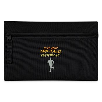 Läufer ICH BIN NUR HALB VERRÜCKT Laufen Lustig - Federtasche - Schwarz - Vorne