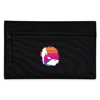 Cornhole Spieler Sonnenuntergang Silhouette - Federtasche - Schwarz - Vorne