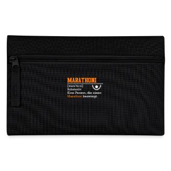 Läufer MARATHONI Laufen Lustiges Marathon - Federtasche - Schwarz - Vorne