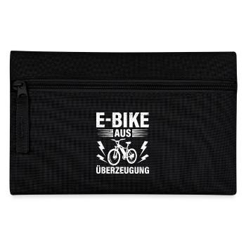 E-BIKE AUS ÜBERZEUGUNG Elektro Fahrrad Lustiges - Federtasche - Schwarz - Vorne